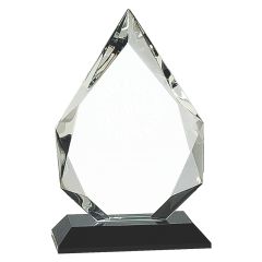 Black Base Clear Crystal Flame Trophy