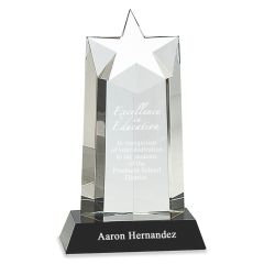 Black Base Shooting Star Crystal Award