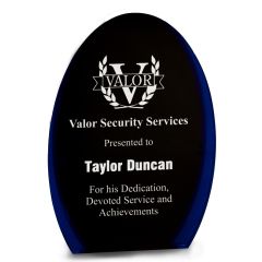 Blue Luminary Oval Acrylic Trophies