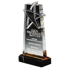 Upright Etched Star Gold Acrylic Trophy