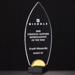 Black Base Modern Flame Clear Acrylic Award