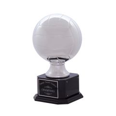 Large Personalized Silver Volleyball Trophies