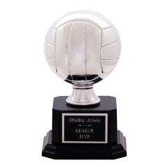 Engraved Silver Volleyball Trophy