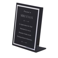 Black Piano Finish Standing Plaque with engraving