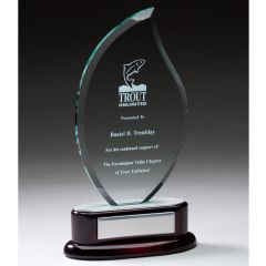 Luminary Jade and Rosewood Glass Trophy