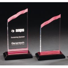 Reduction! Red Chisel Top Acrylic Trophies