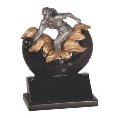 Xploding Color Female Bowling Resin Trophy