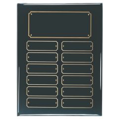 12 Plates - Black Piano Finish Perpetual Plaque