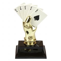 Colored Cards Poker Hand Trophy
