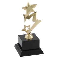 Whimsical Metal Star Trophy with Marble Base