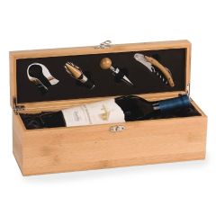 Bamboo Wine Bottle Box with Tools