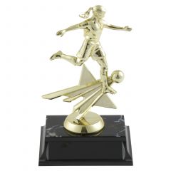 Girl Supernova Soccer Trophy - Gold