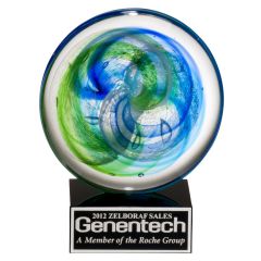 Land And Sea Disk Art Glass Award