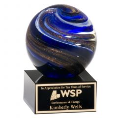 Nebula Swirl Art Glass Trophy