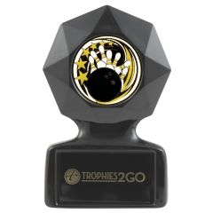 Vintage Black Acrylic Bowling Trophy