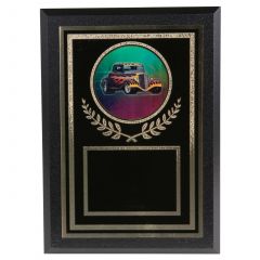 Gold-Tone Holographic Hot Rod Plaque