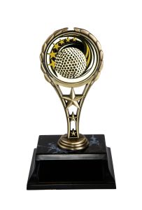 Old School Metal Golfing Trophy