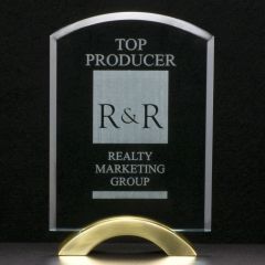 Gold Base Arched Jade Glass Award