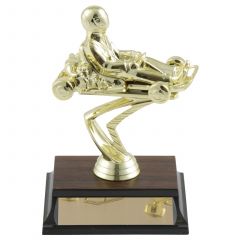 Gold Driver Go Kart Award - simulated wood top