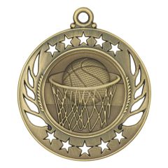 Stencil Golden Basketball Medallion