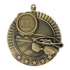 Jumbo Swimming  Medallion - Gold