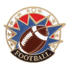 Gold Patriotic Burst Football Medallion