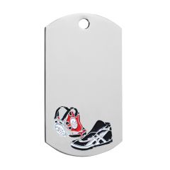Platinum Colored Wrestling Dog Tag