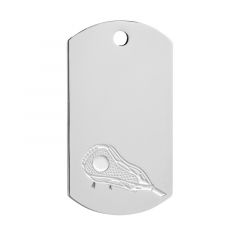 Silver Lacrosse Dog Tag