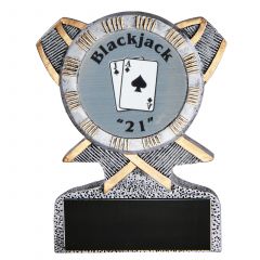Winning Hand Blackjack Resin Trophy