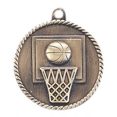 Ball and Net Basketball Medal
