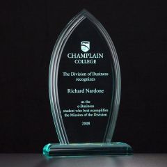 Grooved Flame Jade Acrylic Trophy