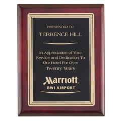 Rosewood and Florentine Plaque Award