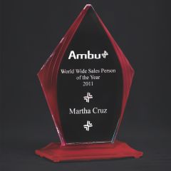 Red Ridged Acrylic Trophy
