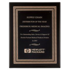 Gold Embossed Black Plaque Award