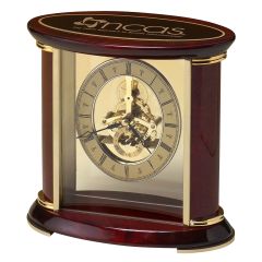 Oval Clock with Visible Gears