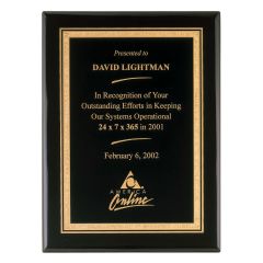 Highlighted Gold Border Black Plaque