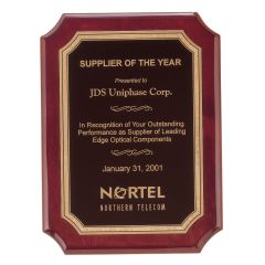 Notched Rosewood Plaque with Golden Border