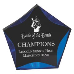 Blue Luminary Black Star Acrylic Award