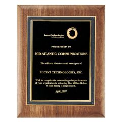 Customizable Brass and Walnut Plaque