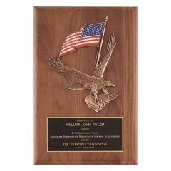 Colorful Flag and Eagle Plaque