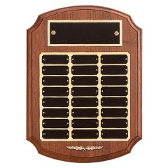 Notched Edge Perpetual Walnut Plaque