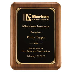 Rounded Rectangle Laurel Walnut Plaque