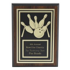Vintage Metallic Bowling Plaque