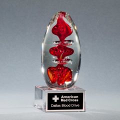 Red & Clear Egg Art Glass Award
