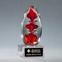 Red & Clear Egg Art Glass Award