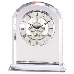 Transparent Crystal Desk Clock with Gears