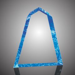 Color Peaked Acrylic Wedge Award - Blue