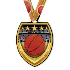 Full Color Explosive Basketball Medal 