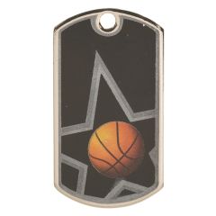 Star Black Basketball ID Tag