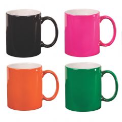 Personalize Coffee Mug - Black, Pink, Green, Orange